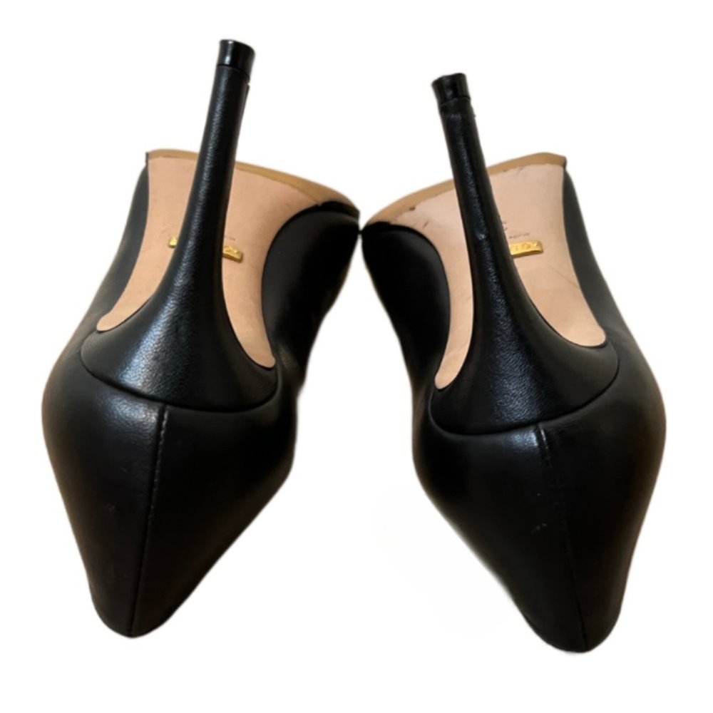 Louis Vuitton Black Leather Tweed Heels Size 37.5 - Picture 8 of 13